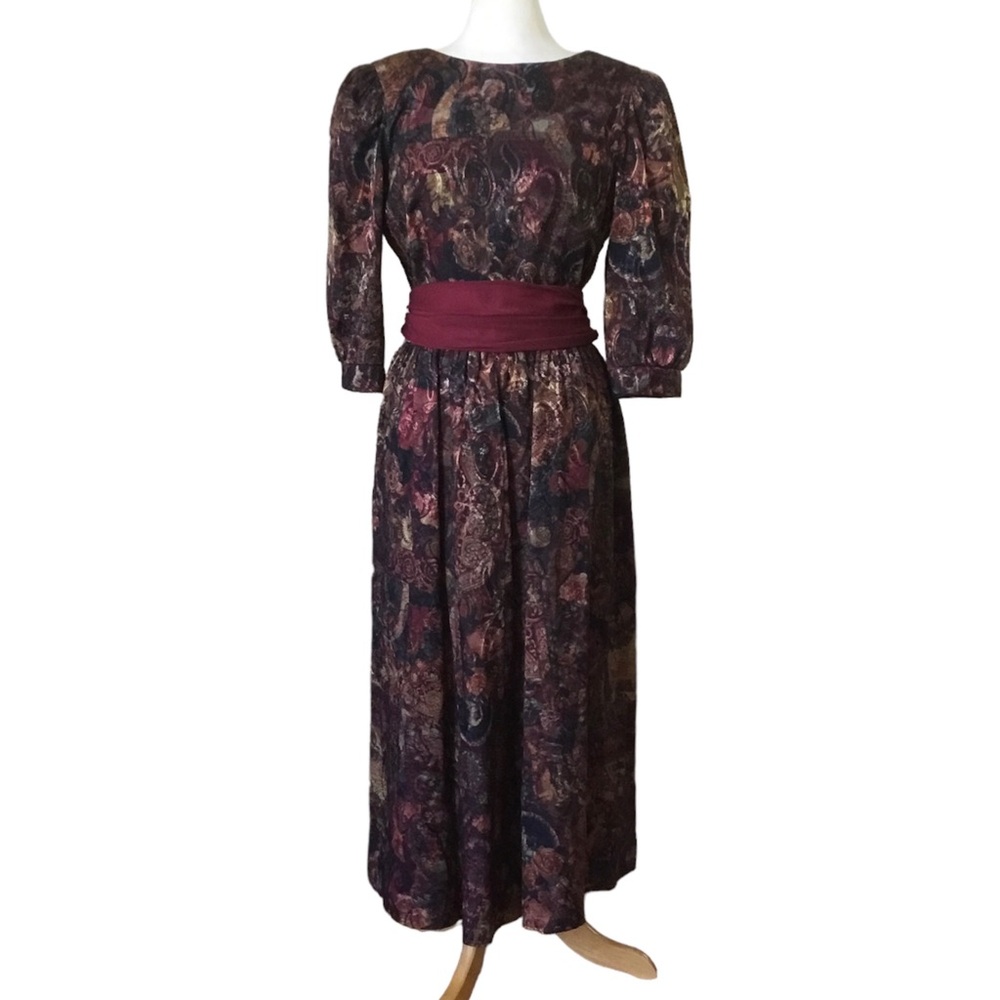 RARE Vintage 80’s Lanz Originals Floral Paisley Cottagecore Maxi Dress - Picture 1 of 15